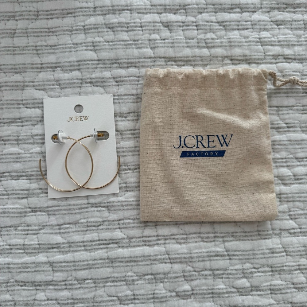 J. Crew Thin Gold Hoop Earrings